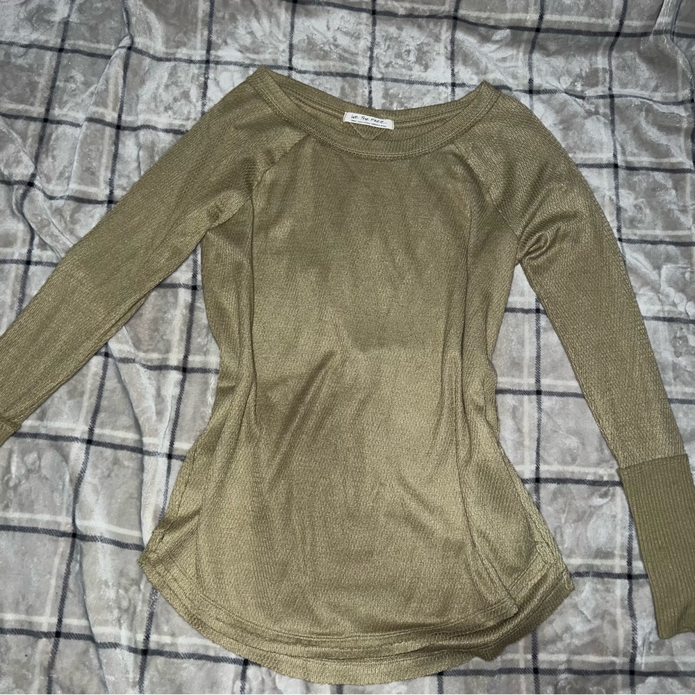 Free People Green Longsleeve Top Size Small